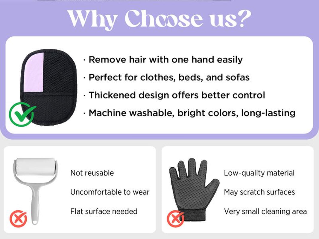 Lesure Pet Hair Remover Glove, Electrostatic Removal Gloves for Pet Hair, Pet Hair Remover Gloves for Dog & Cat, Tiktokshopblackfriday Choice, Reusable Pet Hair Remover Glove for Carpet, Couch, Clothing, Furniture(Use Horizontally) Shedding Grooming Kit